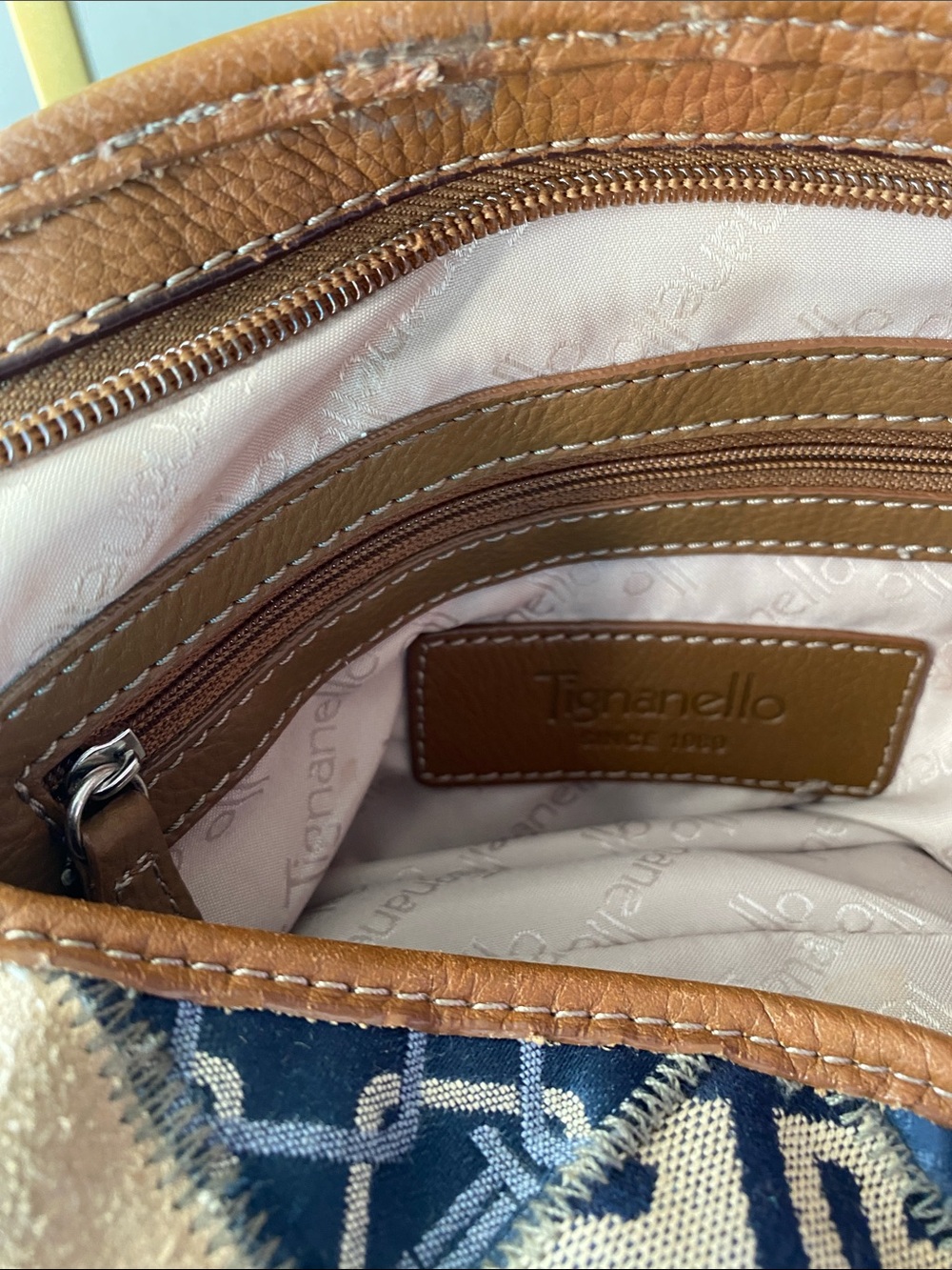 Tignanello Multicolor Patchwork Leather-Trim Shoulder Bag - Picture 9 of 14